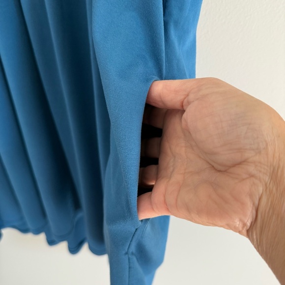 Blue V-Neck Women's Babydoll Dress - Picture 7 of 7